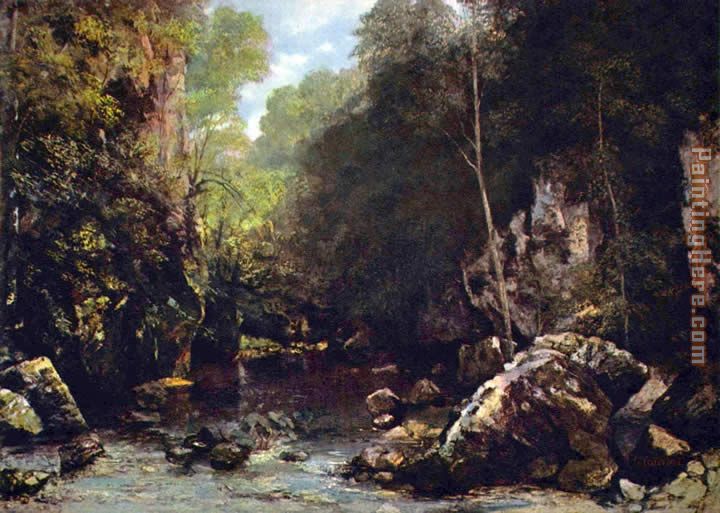 The Shaded Stream painting - Gustave Courbet The Shaded Stream art painting